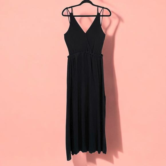 Lulus Womens Lost in Paradise Black Maxi Dress Size L Strappy Open Back Rayon - Picture 4 of 11